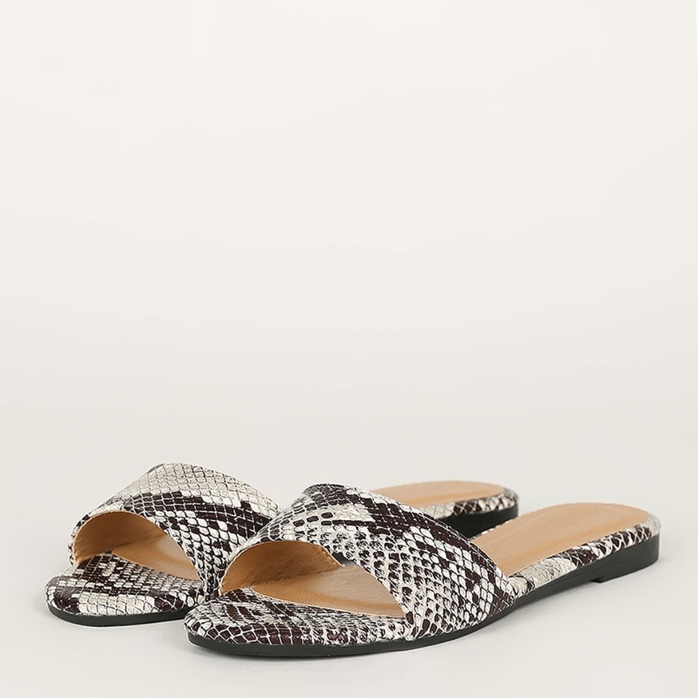 🔥NEW SZ 10 Snake Open Toe Flat Sandal Flip Flops - Picture 2 of 5